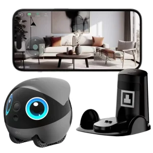 Wireless 2K HD Smart Pet Companion Robot Mobile AI Home Security Automatic Self-Charging Dog Cat Monitor Camera