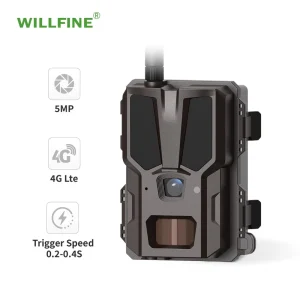 Wireless AI 4G 1080P HD CMOS Sensor Wildlife Trap Camera SD Card IP66 Waterproof Solar Battery Powered 65ft Night Vision