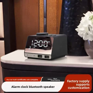 Wireless Alarm Clock for 5.0 Speaker with TF/USB Flash Drive Support USB Phone Charging Smart Radio Mini Speaker