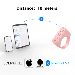 Wireless BT5.3 Remote Control Ring Multi Function Mobile Phone Tablet Tiktok Scroller Camera Shutter Ebook Page Turner