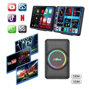 Wireless CarPlay Ai Box Android 14 System 2G+16GB Download Any Application Split Screen Built in Youtube Netflix Plug& Play
