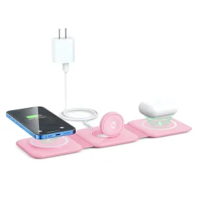 Wireless Charger 3 in 1 Magnetic Travel Wireless Charging Station Multiple Devices GaN 3 in 1 Charging Station Adapter Includes