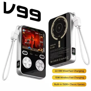 Wireless Charging 5000mAh 15W Fast Charging Mobile Retro Gaming Power Bank Handheld Game Console for travel office gift custom