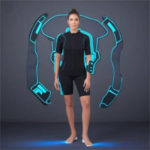 Wireless EMS Body Suit Smart Fitness Product Linked to APP for Lazy Workout for Men and Women Rehabilitation