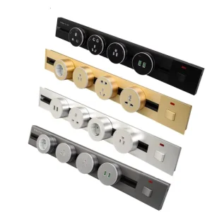 Wireless Electrical Power Track Socket Mobile Rail Smart Socket Power Extension Socket Panels for Walls with USB LED Lights