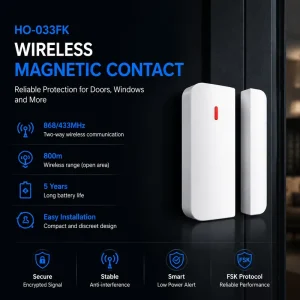 Wireless Magnetic Door Sensor Alarm Contact FSK 868MHz Smart Home Security System Door Window Detector with APP Alert
