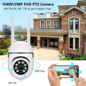 Wireless PTZ Security Camera V380 Pro WiFi Camera for Home Security with 355° View & Auto Tracking 1080 HD Indoor Use