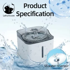 Wireless Pet Water Fountain for Travel 2.2L Cordless Cat Fountain 45 Day Battery Life Quiet Pump Ideal for Busy Pet Owners