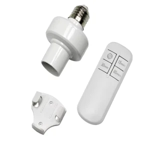 Wireless RF Remote Control Switch Timing Function Smart Home System E27 Screw Base Lamps 100m Range Battery Powered 10A