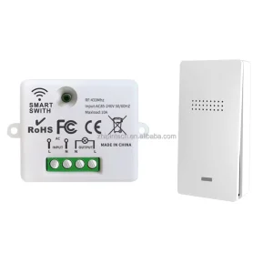 Wireless Remote Control Light Switch No Wiring Required, AC 110V 220V, No Battery Smart Wall Switch for Retrofit Home Automation
