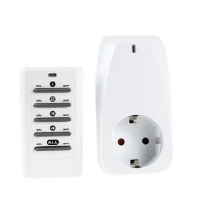 Wireless Remote Control Smart Wall Socket White High Power LED 230V 200W 16A 1 Outlet Europe Plug Child Safe