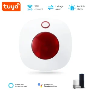 Wireless Siren 433MHz Strobe Siren Alarm Horn 110dB Light Siren for Home Security Burglar Alarm PST-SN11