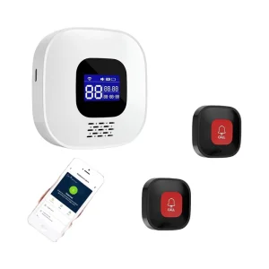 Wireless Smart Call System for Seniors Elderly Caregiver Pager with Panic Buttons and Receiver System SOS Call Host