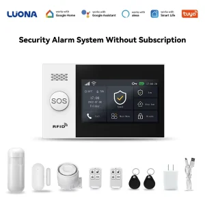 Wireless Smart Home Security Alarm Kit with Door/Window Sensor, Motion Detector & Remote Control with Home Burglar Alarm System