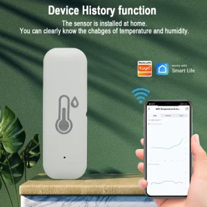Wireless Smart Room Thermometer Sensor Real time Remote Monitor Temperature and Humidity Detector Alarm for Home Office