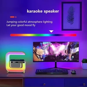 Wireless Speaker Charger Stand FM TF RGB Night Light Alarm Clock Fast Charging Station Smart Speaker for iPhone Samsung