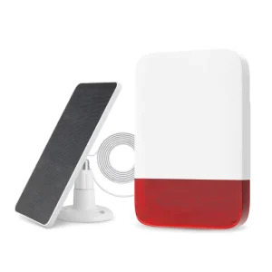 Wireless Strobe Siren 120db High Decibel Indoor/outdoor Waterproof Solar Panel Charge Built-in 5,000mah Battery Alarm Siren