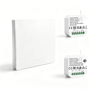 Wireless Switch Kit Self Powered Battery Free RF433 Wall Switch With RF Receiver for Home Light Control 2 Way