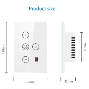 Wireless Touch Panel Custom Fan Light Controller Smart Wall Switch for Ceiling Lamp Home