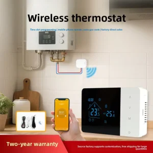 Wireless Wall-mounted Boiler Thermostat Tuya APP Voice Control Smart Water Underfloor Heating Controller Box 220V Anti-flammable