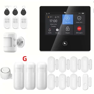 Wireless WiFi Smart 4G Alarm Touchscreen Panel with Wireless Interlinked Infrared Window Sensors Alarm System