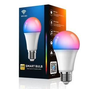 Wiscon 9W Bulb Intelligent Wifi Bluetooth E26 Screw Port Usb Rechargeable Globes Rgb Outdoor Wireless Speaker Lightbulb Led