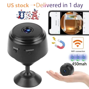 Wistino 1080p Home Minimum Surveillance Camera Black and White Night Vision Remote Viewing Baby Mini Camera