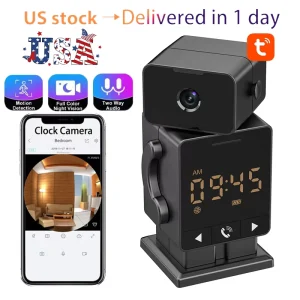 Wistino 2.4G Wifi Home Phone Tuya Clock Smart Camera 3MP Motion Detection Two Way Voice Clock Camera