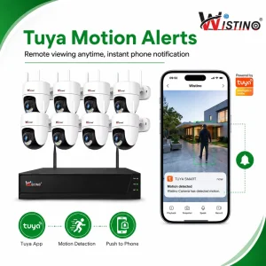 Wistino 4CH 8CH Wireless Surveillance System Tuya AI Smart Home WiFi Kit Camera Video Security Outdoor NVR 8 Channel System