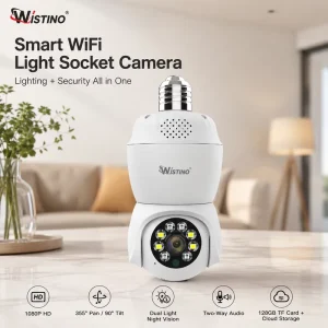 Wistino WiFi Home 4.5W Ultra Bright LED Dual Light Full Color Night Vision Two Way Talk Outdoor Light Bulb Smart Security Camera