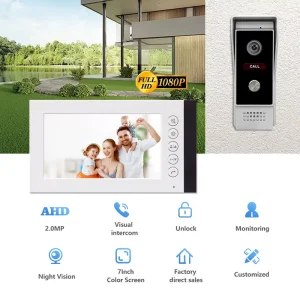 With Camera Intercom Global Distribution Best Intercom Doorbell System Video Doorbe 7 Inch 4Wire Connection Intercom Doorbell