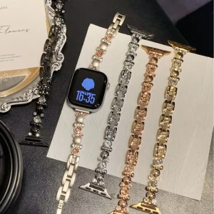 Women’s Fashion Delicate Metal Mickey Zircon Smart Watch Replacement Strap Suitable for Fit4 Huawei GT6 Watch Strap