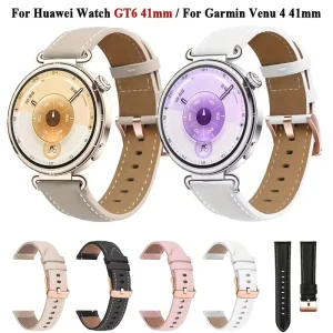 Women’s Fashion Synthetic Leather 18mm 20mm Pin Buckle Sport Loop Multi Brand Watch Strap for Garmin Smartwatches