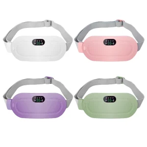 Women’s Manual-Wired Heated Waist Belt 6-Level Vibration Heating 1800mAh Battery for Abdomen Back Pain Relief Period Massage