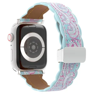 Women’s Smart Watch Band Fashionable Embroidered Leather Bracelet with Unique Personality Showcase