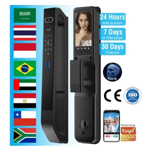 Wood Door Smart Lock Aluminum Door Digital Lock Aluminum Material Zinc Alloy Memory Card Storage Smart Deadbolt