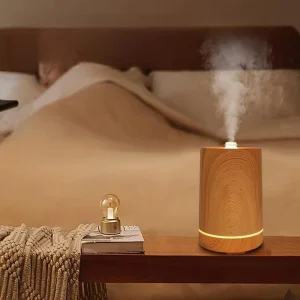 Wood Grain Tabletop Ultrasonic Air Purifier Humidifier Big Capacity ABS+PP Portable Car Aromatherapy Machine Aroma Diffuser