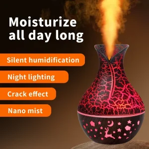 Wood Grain Vase Aromatherapy Diffuser Humidificateur Humificador for EU US Market