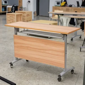 Wooden Panel Folding Table Movable Modular Office Training Furniture Desk Simple Design Office Folding Desk
