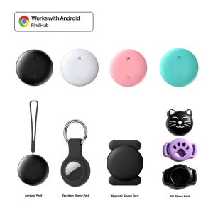 Works with Google Find My Device Smart Tracker Android Smart Tag Waterproof Bluetooth Locator for Pet Dog Cat Key Finder