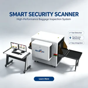 X-Ray Baggage Inspection System 6040 Tunnel Luggage Security Screening System 38mm Steel Plate Penetration 1920×1080 Resolution