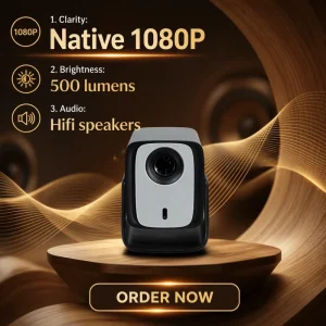X5 Android 14 500 ANSI LED Auto Focus Wireless Screen Mirroring WiFi6 8K Support Full HD Portable Video Projector