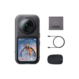 X6-8K 360 Camera with 1/1.1” Sensors Triple AI Chip, Replaceable Lens 2.0, 140 Minutes 8K Video,Dual Custom Square