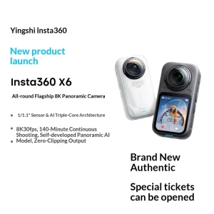 X6 Panoramic Action Camera 8K HD Anti-Shake 20m Waterproof Night Vision AI Three-Core Architecture