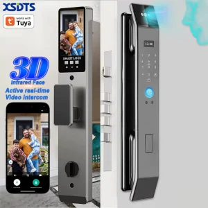 XDDTS DF14XF Face Unlock Smart Door Lock Works with Tuya Wishome WiFi APP Control Home Anti Theft Alarm System Easy Installation