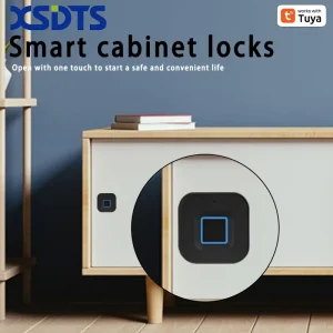 XSDTS AES802 Biometric Fingerprint Smart Lock Works with Tuya Bluetooth App Keyless Cabinet Door Drawer Wardrobe Security