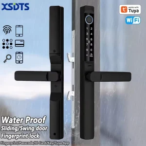 XSDTS F12 Tuya WiFi Smart Lock Sliding Door Fingerprint Password IC Card App Remote Control Waterproof Grade C