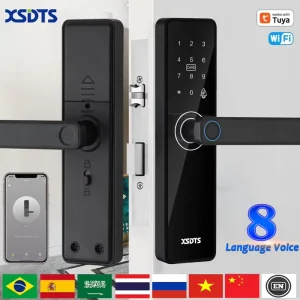 XSDTS F20 Works With Tuya Design Smart Door Lock Fingerprint WiFi Remote Control Advanced Security Keyless Entry for Smart Home