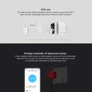 Xiaomi Smart Plug 2 Wi Fi EU Power Socket Slider Design ABS Material Remote Control Voice Assistant Universal Appliance