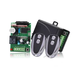YET401PC One Channel Receiver 12V/24V Receiver 433/315mhz Garage Door Receiver Remote Control Switch with Two Transmitters
